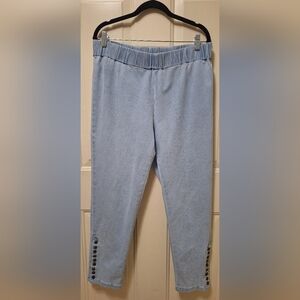 Soft Surroundings Metro Denim Pull On Snap Ankle Jeans Petite Large